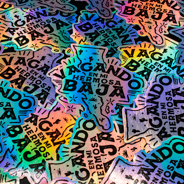 stickers holograficos vagando en mi hermosa baja