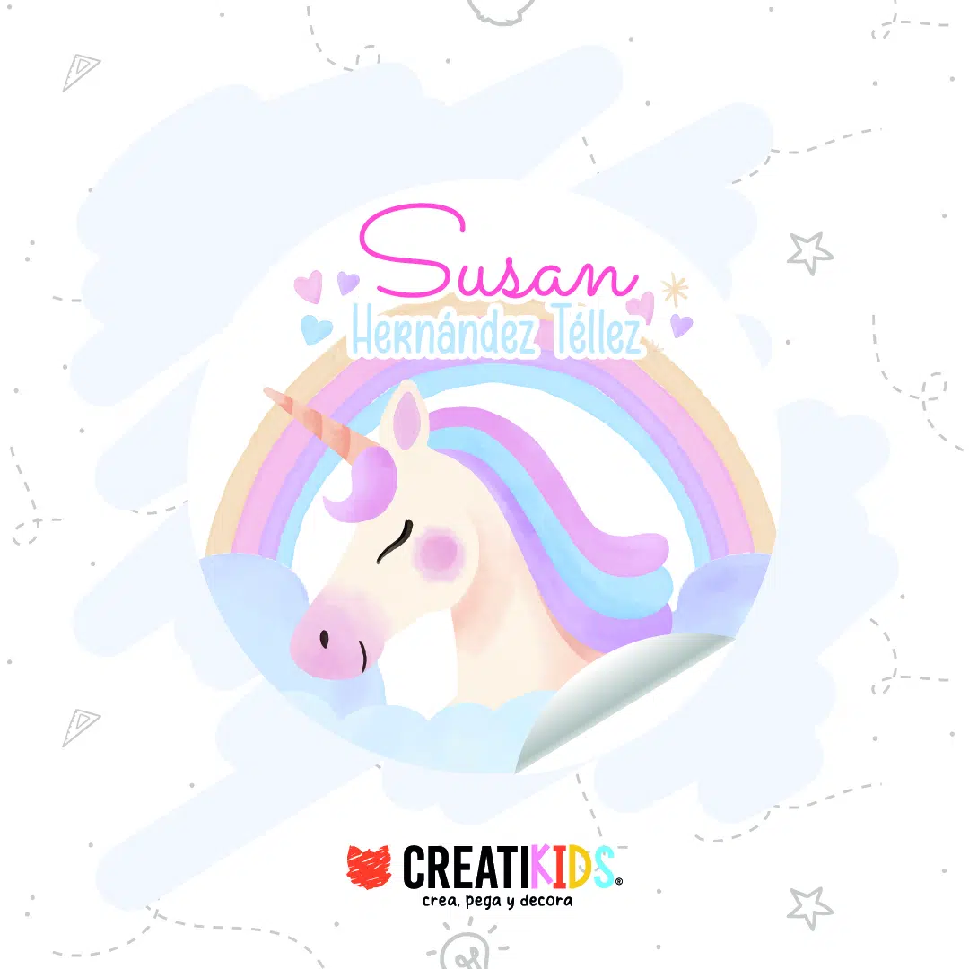 Etiquetas Personalizadas Nube Unicornio